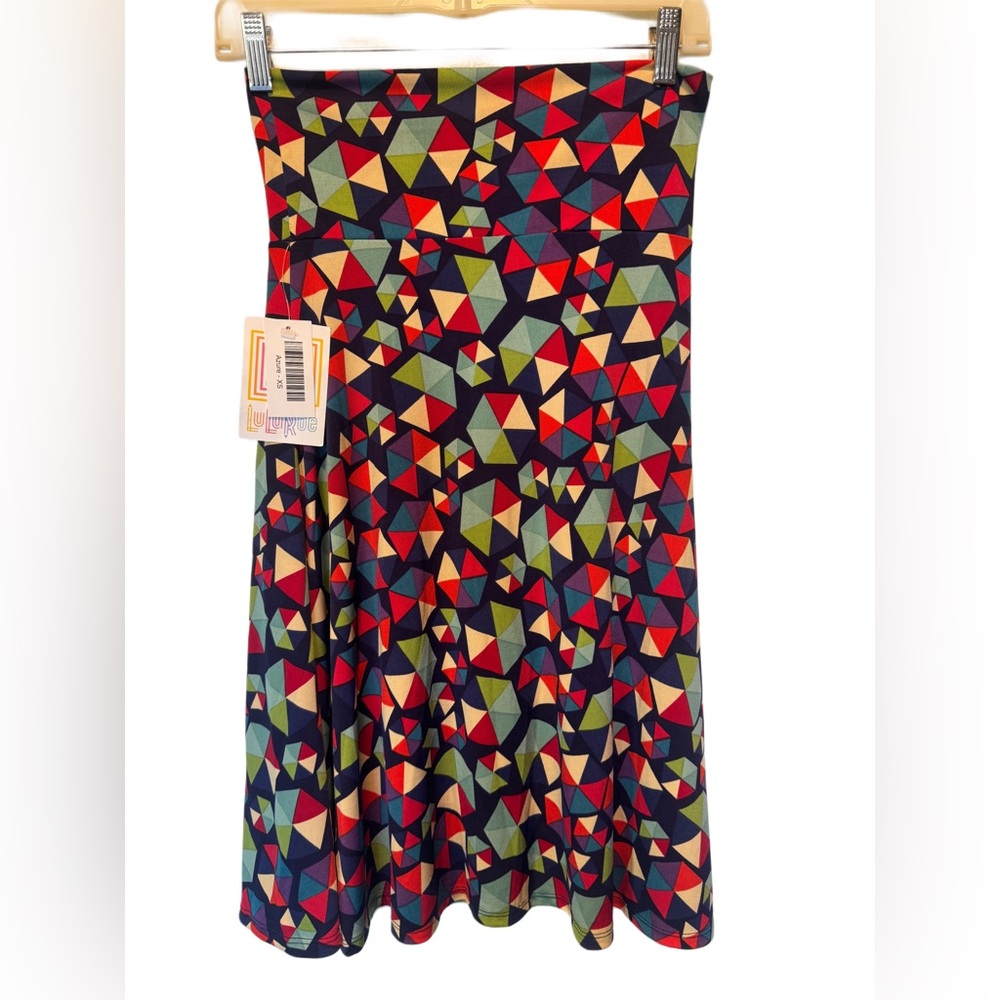 BNWT Lularoe Azure XS A-line skirt navy, red, blue soft swingy
